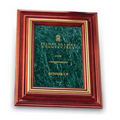 Cherry Large Green Marble Wood Frame Plaque